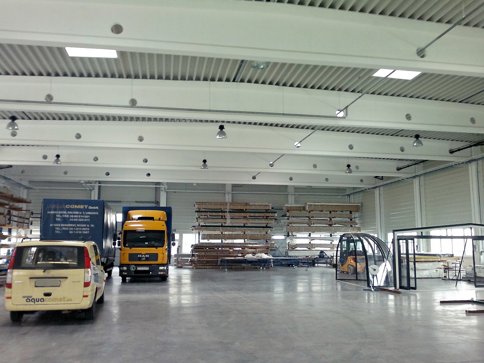 IV. ütem 1220 m2 szerelőcsarnok és 1900 m2 térbeton kivitelezése